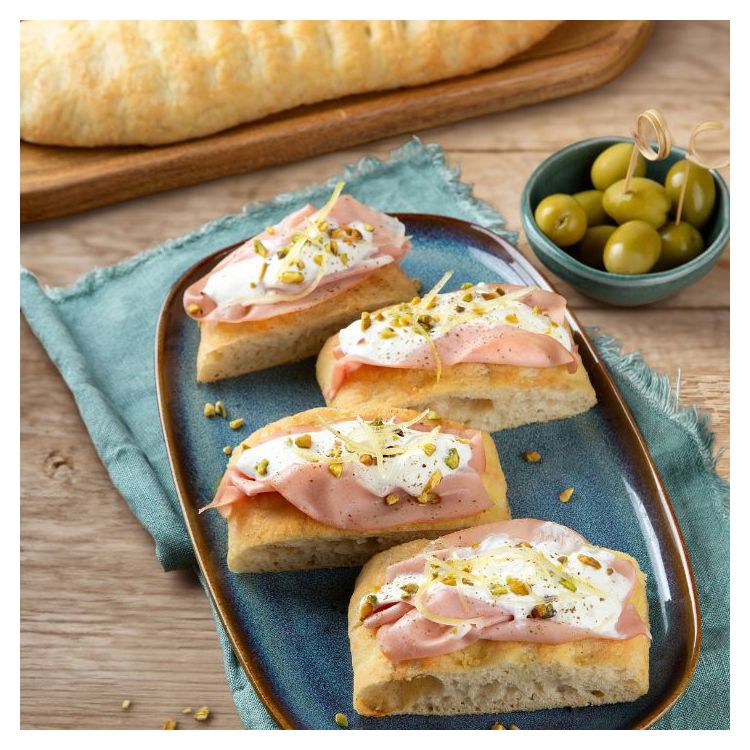 MORTADELLA ZSEB, STRACCIATELLA DI BURRATA ÉS PISZTÁCIA 