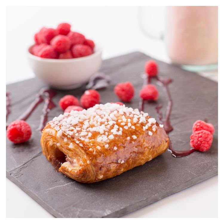 Pain fourré chocolat blanc et framboise