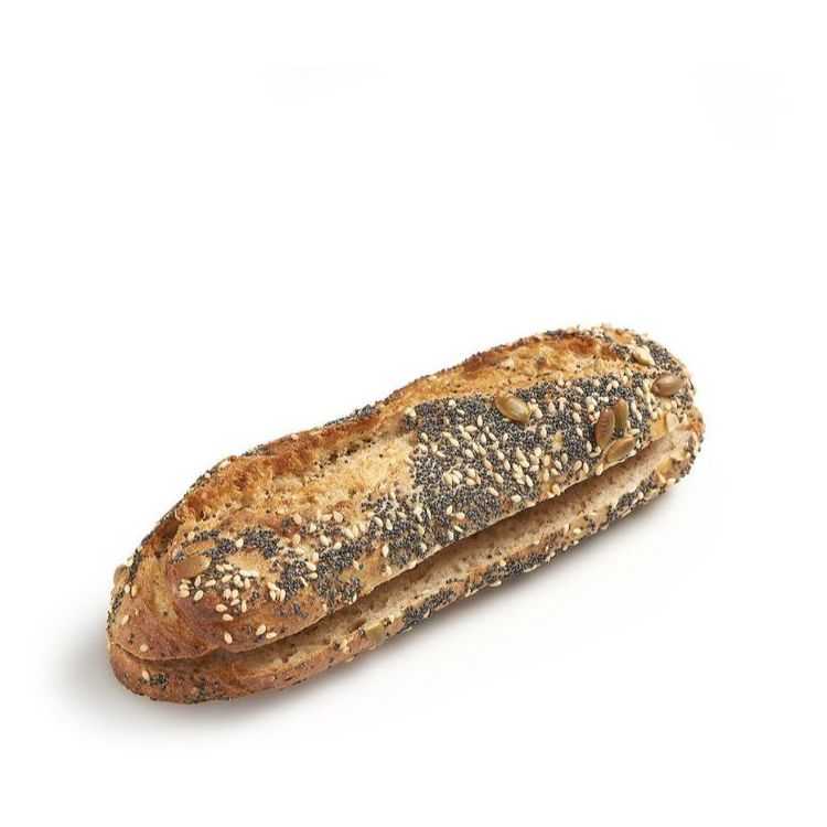 Halve baguette spelt pre-sliced fully baked