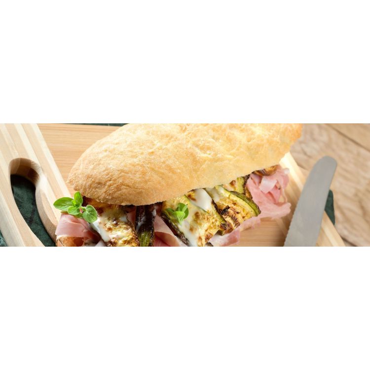 SANDWICH ΜΕ ΜΠΕΙΚΟΝ, ΚΟΛΟΚΥΘΑΚΙΑ ΚΑΙ ΤΥΡΙ CRESCENZA 