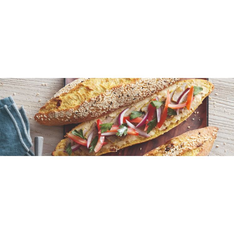 SANDWICH RIND-SHAWARMA MIT HUMMUS