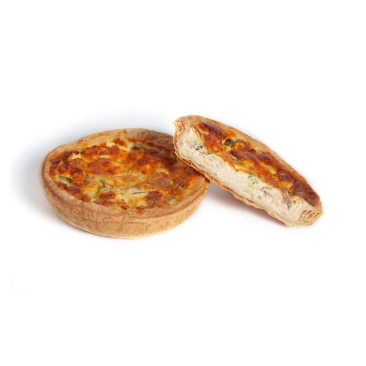 Quiche salmón ahumado brócoli queso emmental