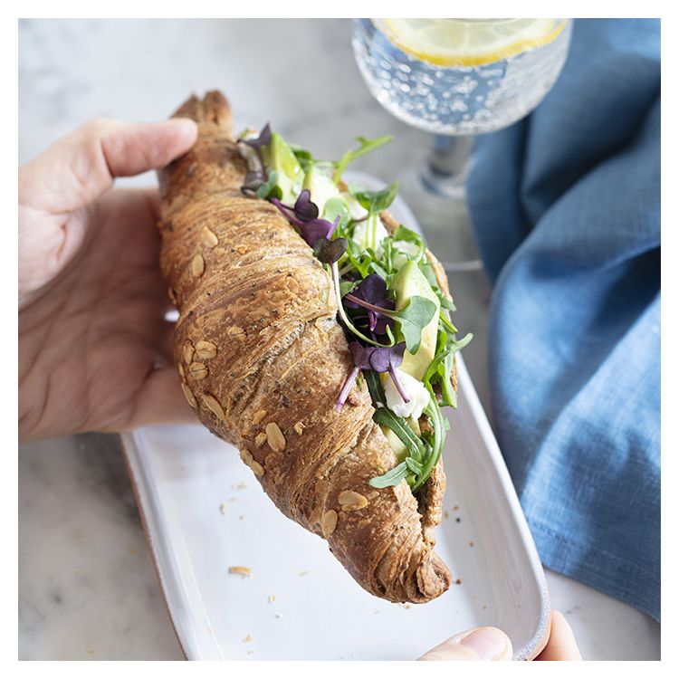 Vegan croissant with oats