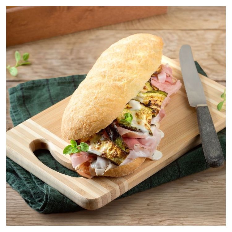PANINO AL PROSCIUTTO, ZUCCHINE E CRESCENZA