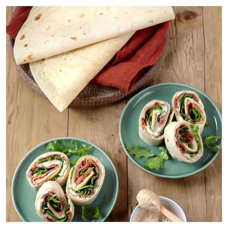 PIADINA CRUDO HAM, SQUACQUERONE CHEESE AND ARUGULA 